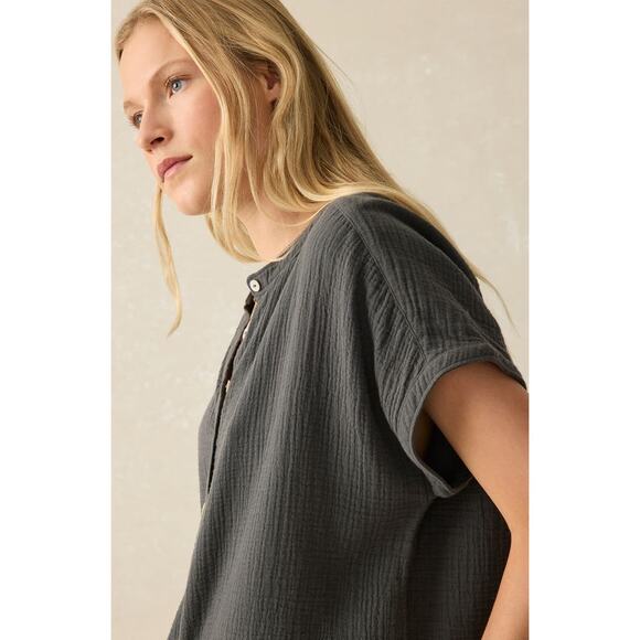 Faherty Dream Desmond Organic Cotton Top Washed Black Size Large NWT - Picture 8 of 8